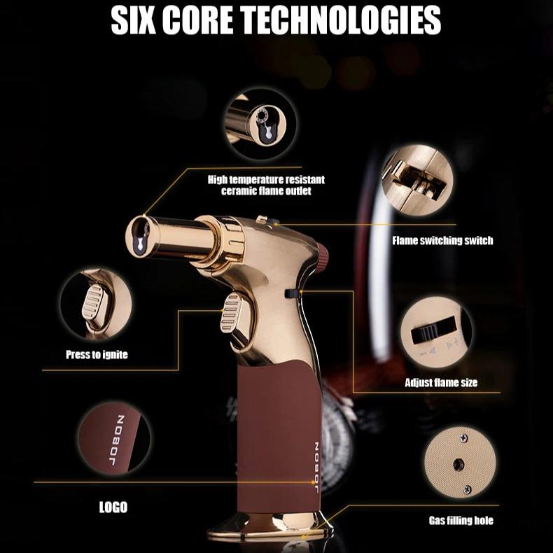 High Quality Metal Windproof Direct-draft Cigar Lighter with Adjustable Size for Men's Small Gifts Cigarette Accessories