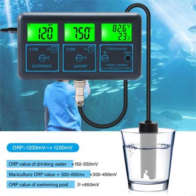 Online Water Monitoring Detect System for Aquariums Pool 7 In 1 PPM ORP Tester