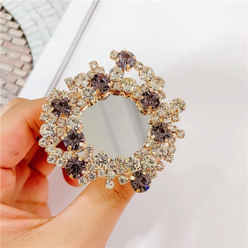 

Mirror Airbag Bracket Gemstone Crystal Stretching Air Cushion Lazy Desktop Video Support Rotating With Diamond Inlay