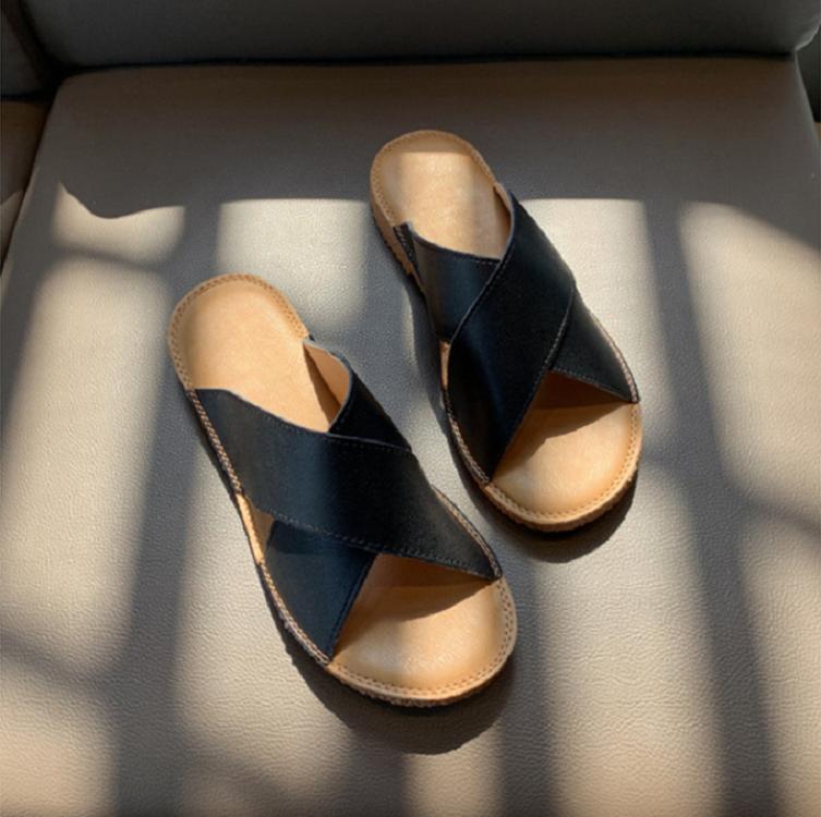 fashion 2024 Women's Shoes Fashion Buckle Women's Sandals Summer Solid Color Outdoor Flat Casual Women's Beach Sandals