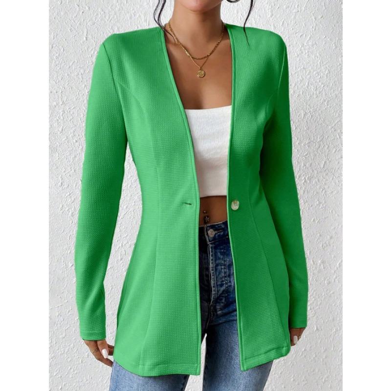 DAFIFY Women's Fashion Casual Solid Color Print Autumn Winter Long Sleeve Jackets & Coats