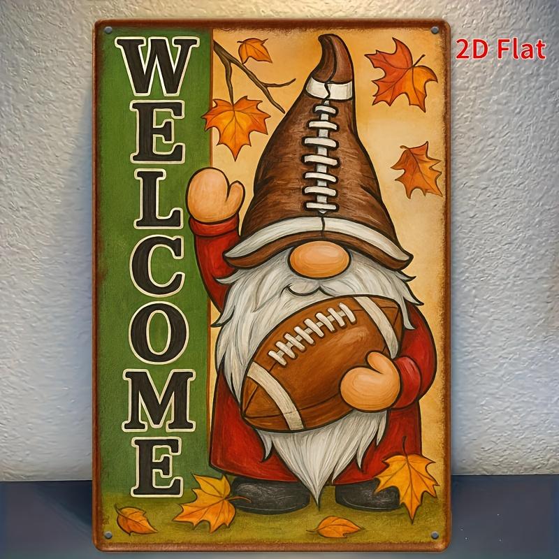 

s vintage metal signs Whimsical Gnome Football Design Funny Vintage Plaque Decor Home Decor Restaurant Decor Bar Decor C 20x30cm（7.8x11.8inch）