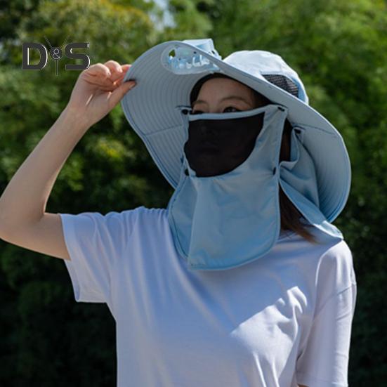Fisherman Hat with Removable Fan Rotatable USB Fan Wide Brim Sun Hat UPF50+ Protection Adjustable Circumference Fishing Hat