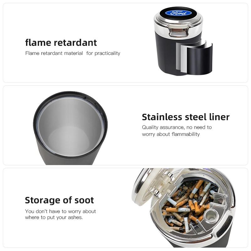 Suede Car Interior Ashtray Portable Garbage Box Storage Barrel For Ford Focus 2 3 Mondeo Kuga Fiesta MK7 Escort Edge C-Max Fiest