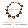 Leopard Print Heart-shaped Simulation Pearl Beaded Necklace Collarbone Chain Choker Accessories