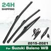 For Suzuki Baleno WB 2015-2021 2016 2017 2018 Wiper Front & Rear Wiper Blades Windshield Windscreen Window Brushes 21"+18"+12