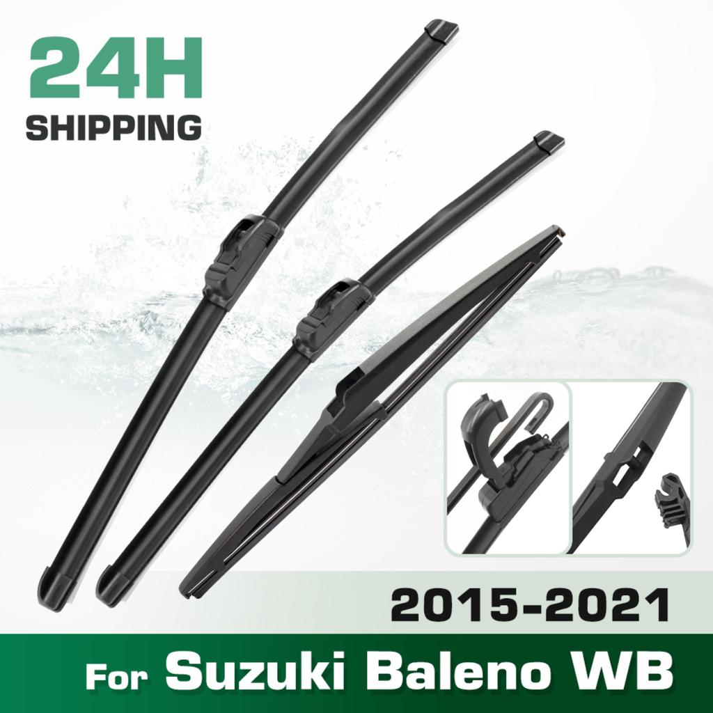 For Suzuki Baleno WB 2015-2021 2016 2017 2018 Wiper Front & Rear Wiper Blades Windshield Windscreen Window Brushes 21"+18"+12