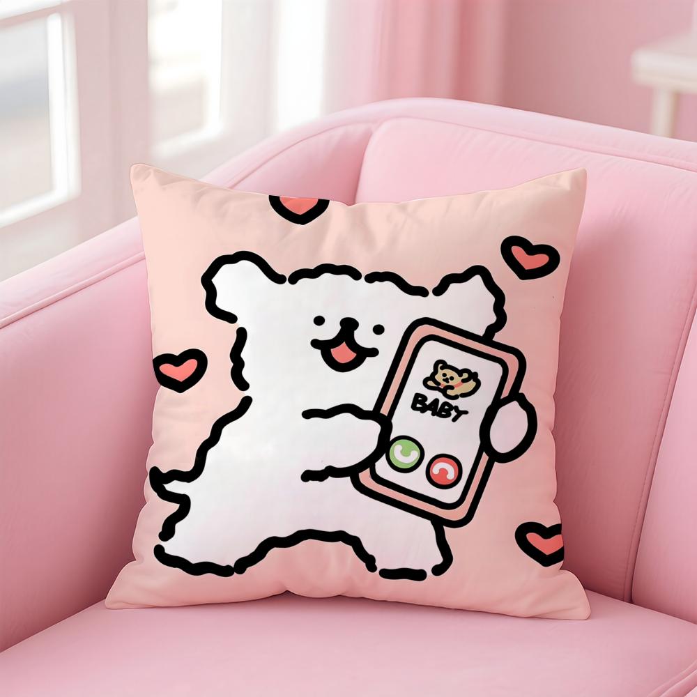 Cute L-Line P-Puppy Cushion Cover Comfortable Reversible Pillow Cover Ideal for Car Sofa Bedroom & Beyond