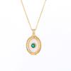 Emerald Necklace Women'S Personality Versatile Trend Ol Zircon Oval Pendant