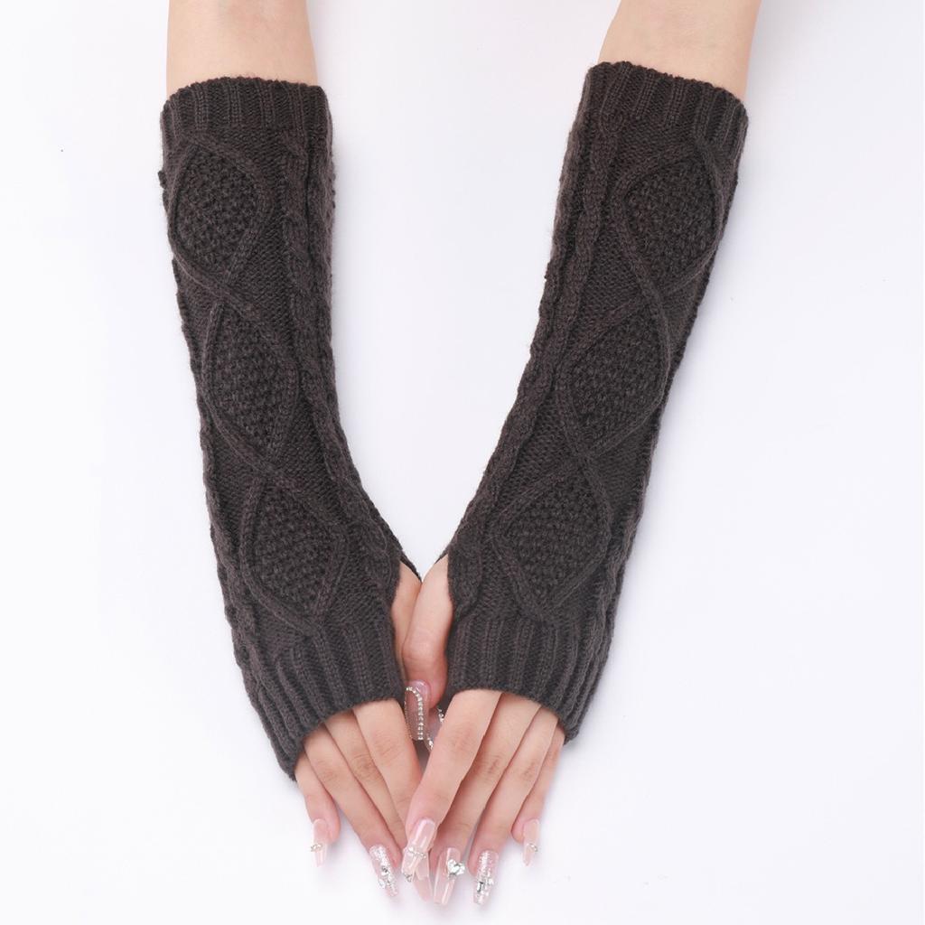 Botvotee Sleeves for Women Arm Warmers Y2k Accessories Fingerless Gloves Long Sleeves Knit Winter White Black Fashion Oversleeve