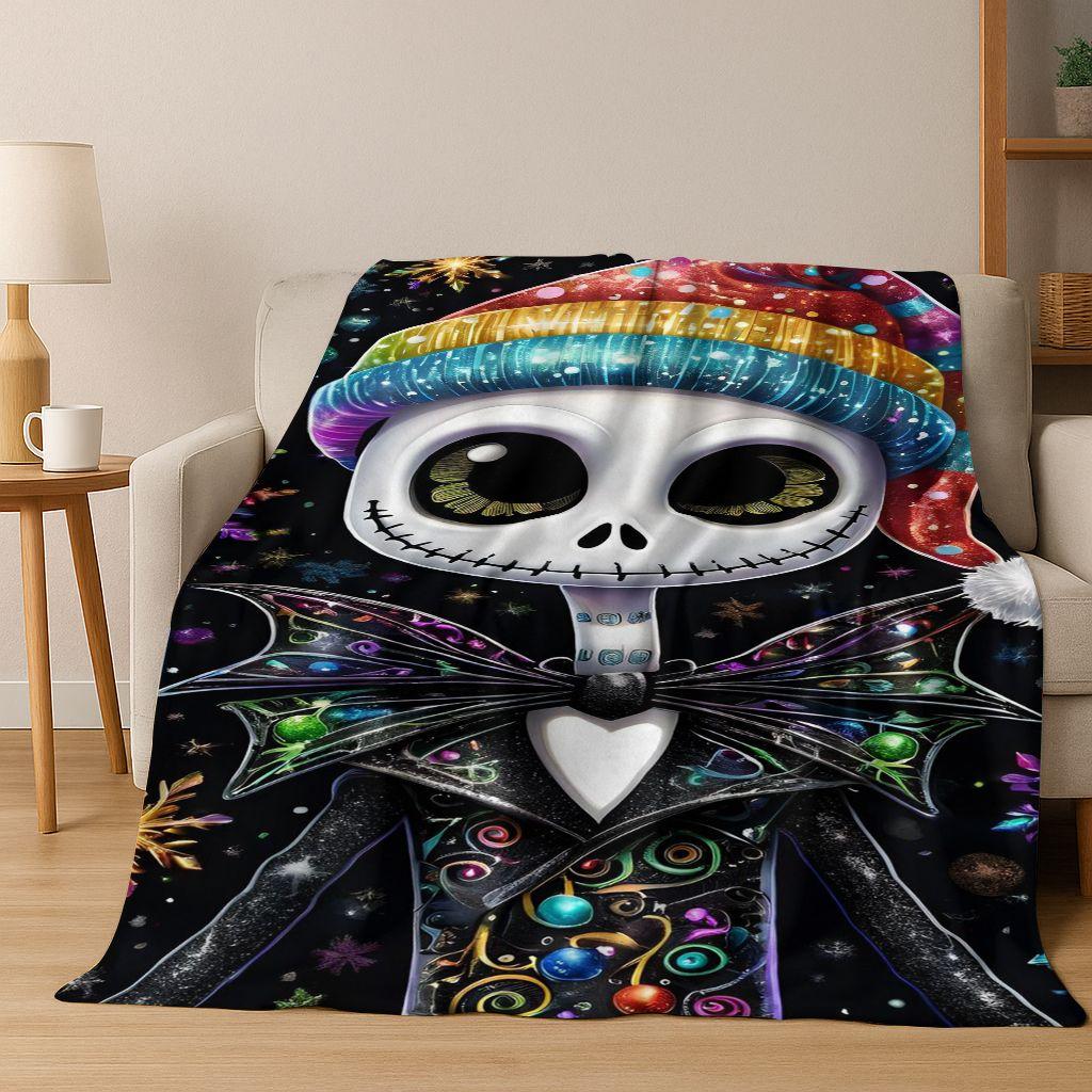 2026 New The Nightmare Before Christmas Jack Cartoon Flannel Blanket,Warm and Cozy Soft Throw Blanket for Home Bedroom Bed Sofa