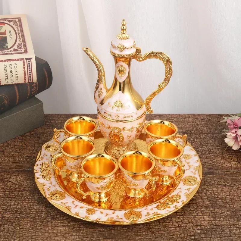 Service à vin vintage à motifs de style ethnique de cour, accessoires de décoration pour la maison, commémoratif de mariage, nécessités quotidiennes, cadeau spécial pour les fêtes