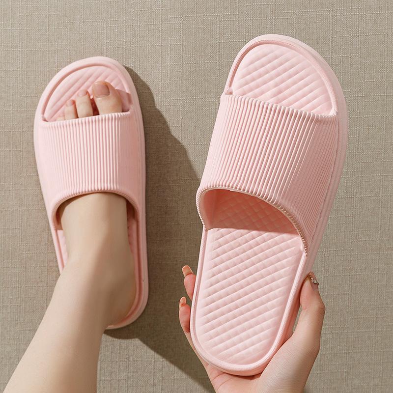 Lightweight Non-Slip Striped Summer Bathroom Slippers for Men & Women