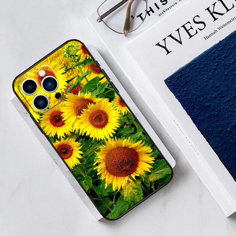 

Sunflower Floral Case For iPhone 17 Air 15 14 11 16 Pro Max 13 12 Mini 15 16 Plus 16e Funda Silicone Cover iPhone 12 mini