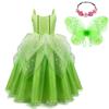 Girls Princess Tiana Dress Up Costume Cosplay Princess and The Frog Clothing Birthday Party Halloween Fancy Ball Gown