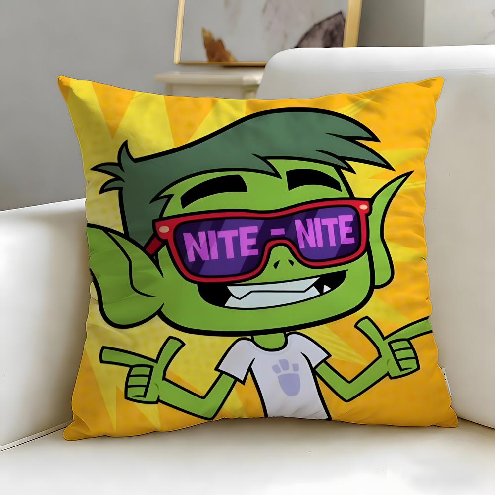 popular animated series Teen Titans Go Cushion Cover Soft  EasyWash Pillow Case  Versatile for Couch Bed Travel and Office