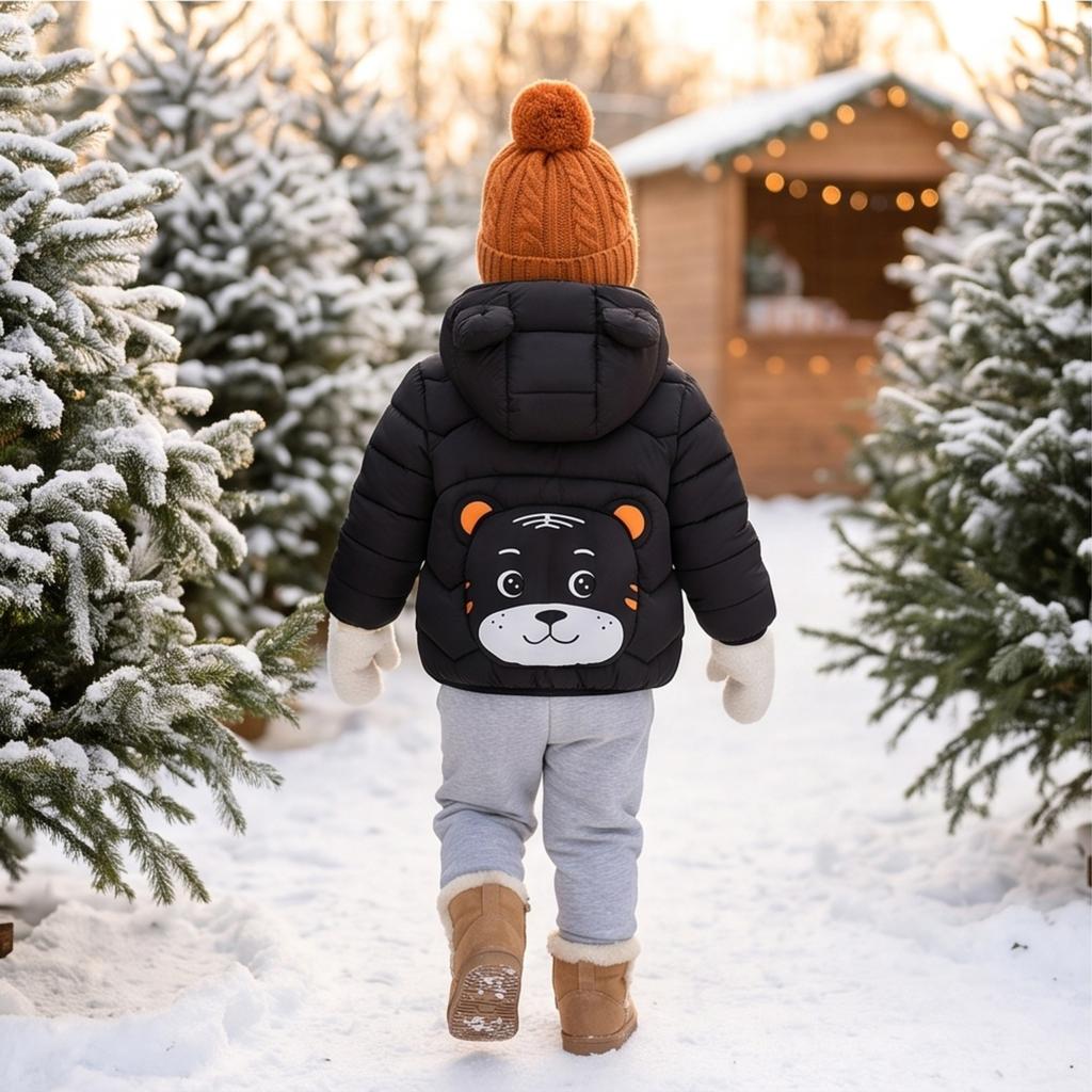 Kids Toddler Long Sleeve Hooded Down Jacket Trendy Comfortable Winter Coat for Boys and Girls