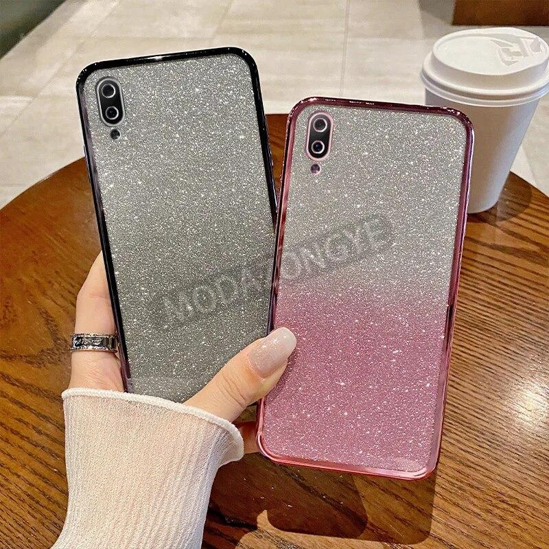 

Для Vivo Y91C чехол с гальваническим покрытием Роскошный мягкий блестящий чехол из ТПУ VIVO Y1s 1929 1908 чехол для телефона для девочек и женщин