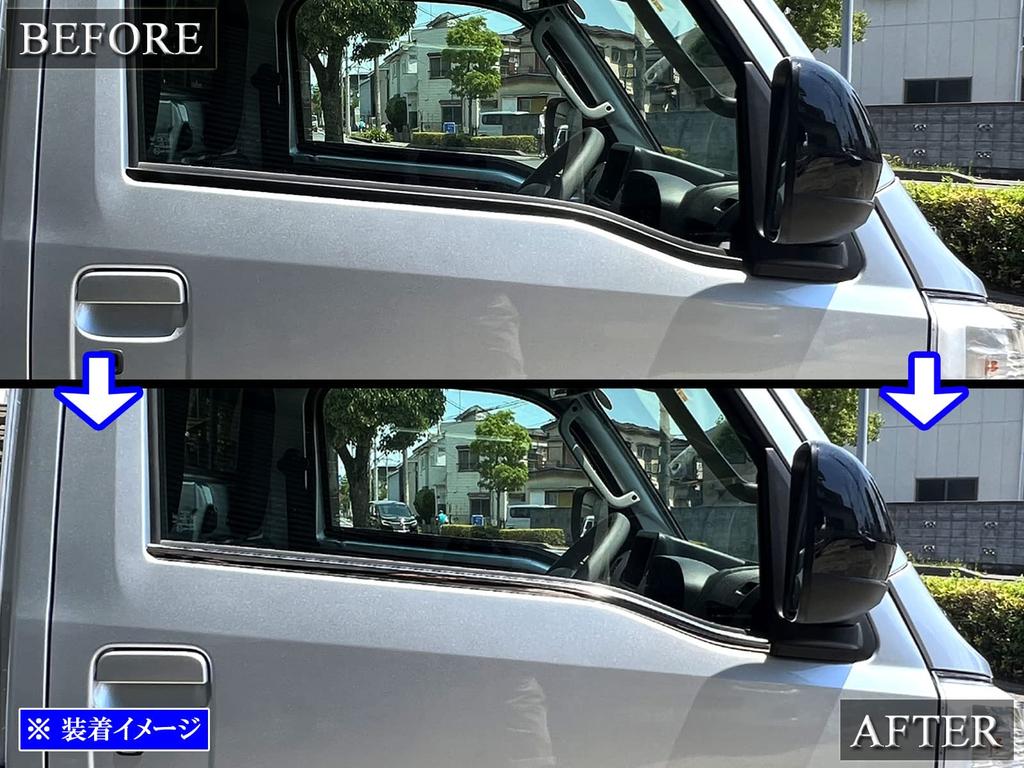 BRIGHTZ Finish Stainless Steel Window Moulds for the Hijet Jumbo Truck Ultra-Mirror (2-Piece Set) (S500P, S510P) (Late Model) [WIN-SIL-158]