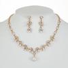 Bridal Dress Personality Pearl Necklace Earrings Set Femininity Alloy Droplet Shape