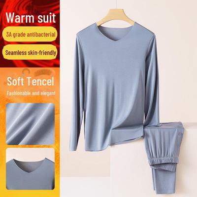 Women's Modal Thin Thermal Underwear Suit with Autumn Trousers and Men's Seamless Base Layer Set
