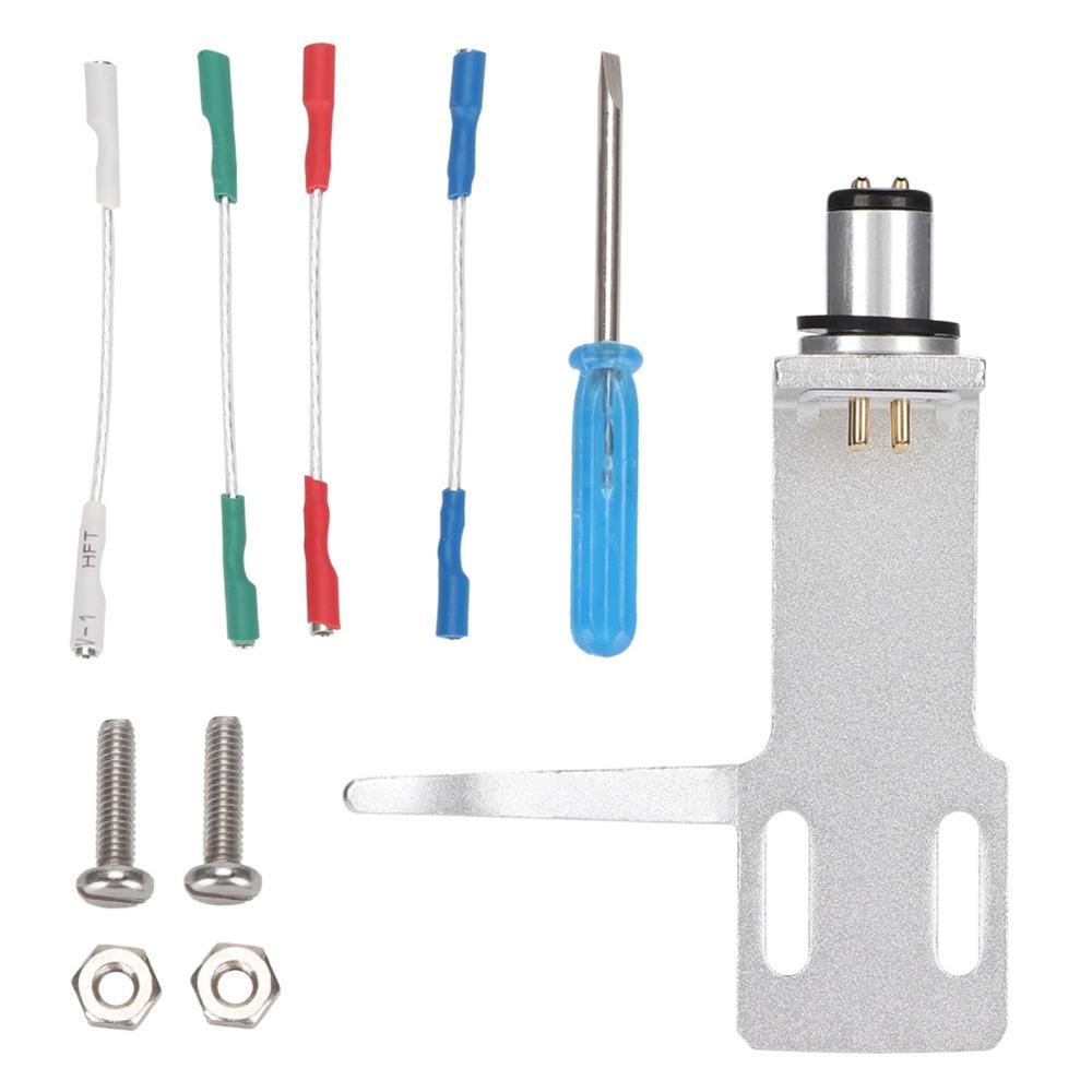 Complete Set with 4 Cables Phono Cartridge Headshell for Turntable Maintenance and Repair