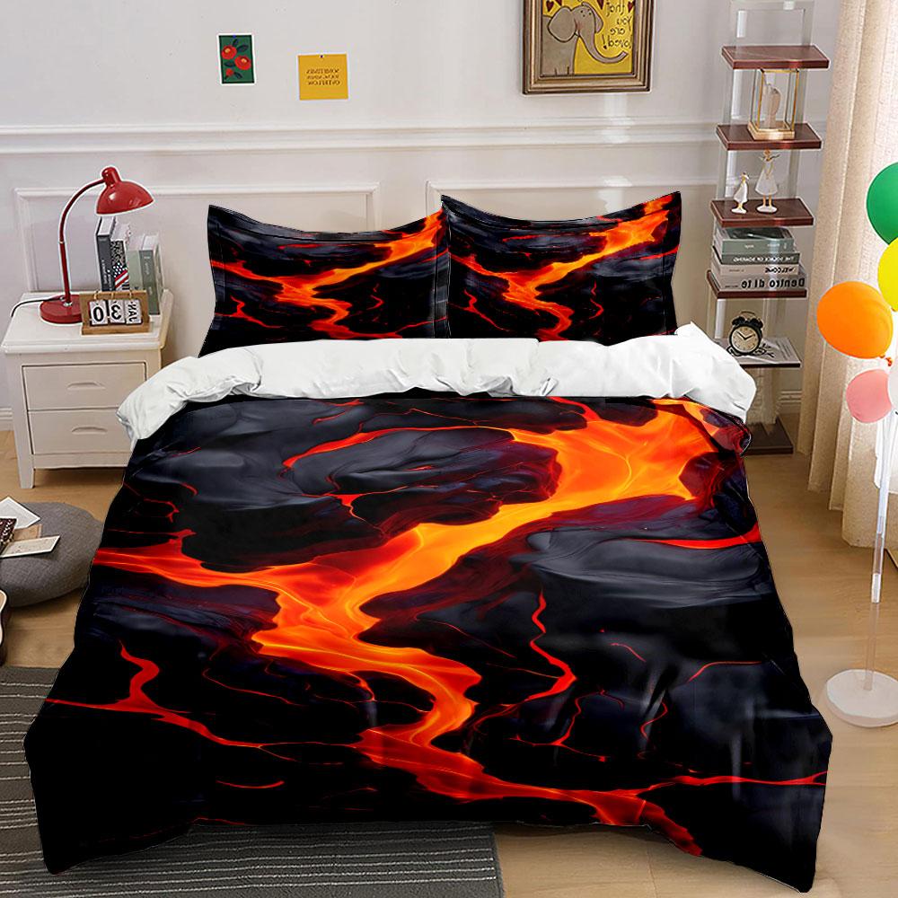 Fiery Lava Flow Pattern. Bedding Sets Duvet Cover Sets Duvet Covers Pillowcases(1*Duvet Cover 2*Pillowcases Without Duvet Insert)