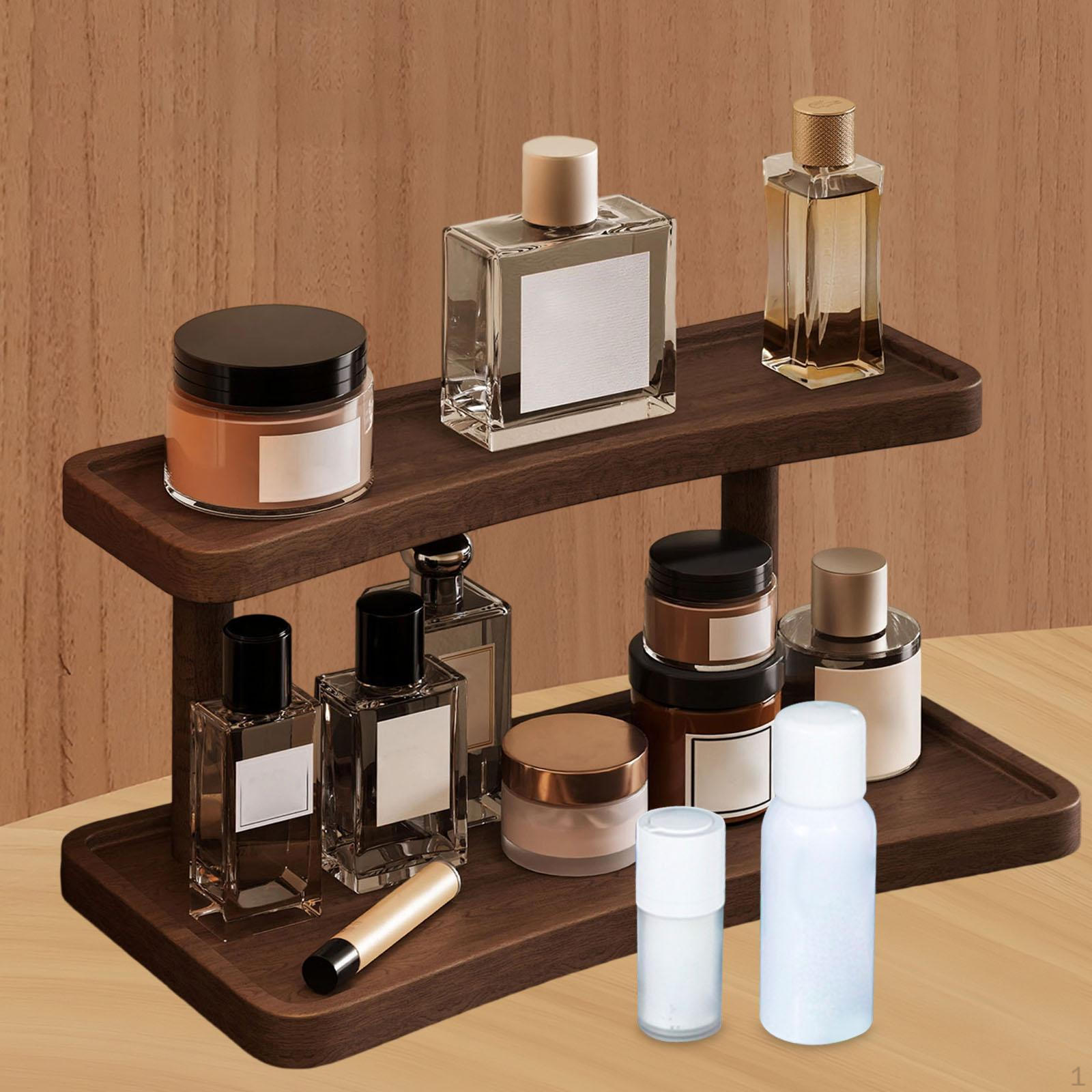 

Двухъярусная деревянная полка-витрина, Органайзер для ювелирных изделий, Многофункциональная подставка для коллекционных предметов и 40x20x22cm