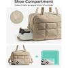 BAGSMART Gym Bag for Women, Carry on Travel Duffel Bag, Water-resistant Weekender with Shoe Compartment for Gym Travel Work, Chocolate, Medium