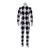Freddie Mercury Cosplay Zanger Jumpsuit Voor Mannen Zwart Wit Ruit Diepe V Bodysuit Halloween Feest Leadzang Stage Show Outfits