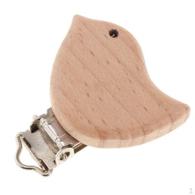 Baby Teething Toy Wooden Animal Shape Pacifier Clip Friendly