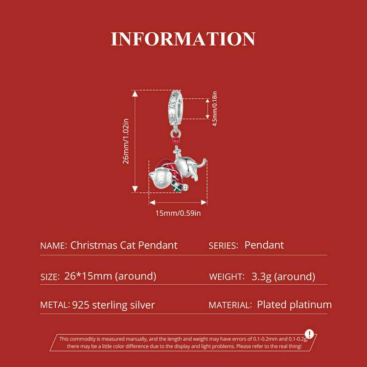 WOSTU 925 Silver Christmas Tree Car Beads Elk Snowflake Charm Snowman Puppy Cat Pendant Fit DIY Bracelet Necklace Cute Xmas Gift