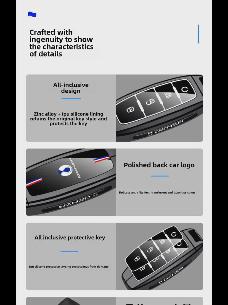 Denza N7 Schlüsselabdeckung: Passend für 24 Modelle, kompatibel mit N8-, D9-, D9dmiev-, Z9- und Z9GT-Autos; Herren Autotasche & Schnallenschale