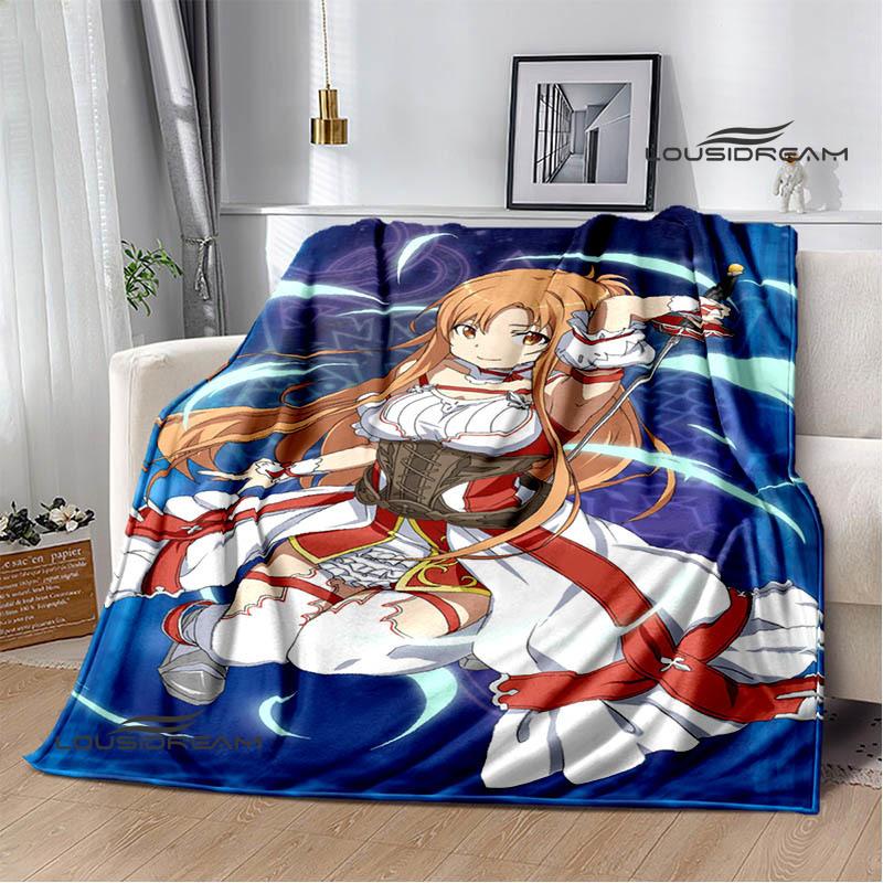 Cartoon Sword Art Online Printed Blankets Picnic Blanket Warm Flannel Blankets Home Bed Linings Blankets for Beds Birthday Gift