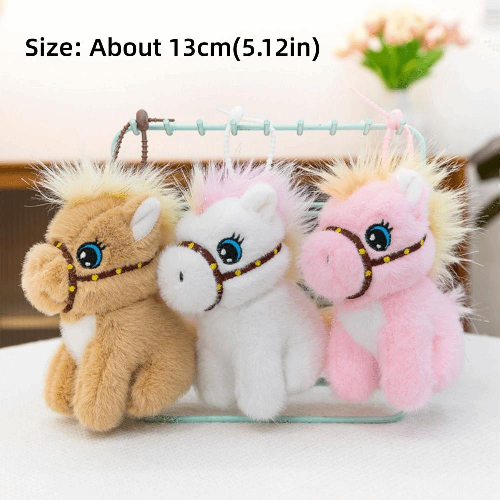 Plüschtier Sitzendes Pferd Plüschpuppe Plüschpferd Anhänger Rucksack Taschenanhänger