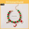 Santa Claus Bracelet With Geometric Alloy Design For Festive Season