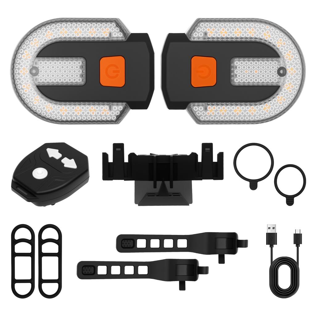 2Pcs Bike Tail Light with Turn Signal Waterproof Split Bicycle Rear Lights with 5 Modes Safety Warning Bike Lamp for Cycling