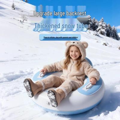 Eco-Friendly Durable PVC Inflatable Cartoon Ski Ring with Large Backrest