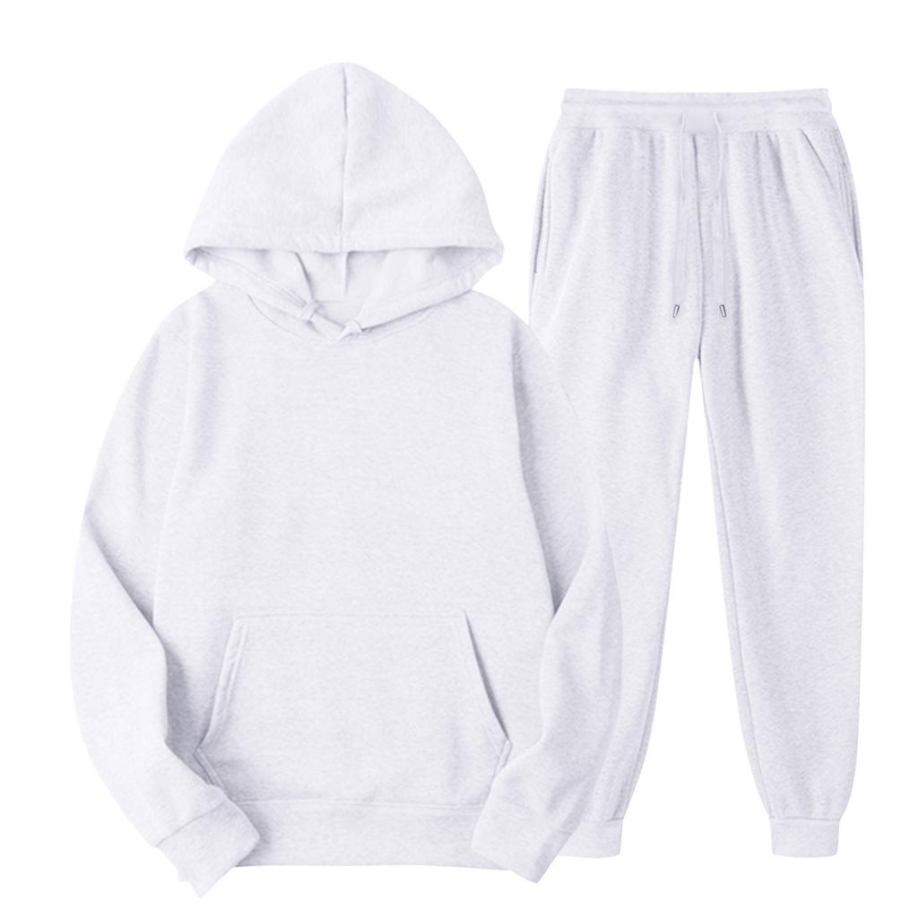 Zweiteiliger lässiger Hoodie-Anzug, Damen-Fleece-Anzug in Farbe, Sweatpants mit Tasche