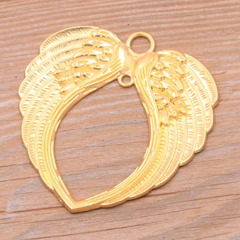 5-Color Zinc Alloy Archangel Wing Pendants - Vintage Christmas Jewelry Charms