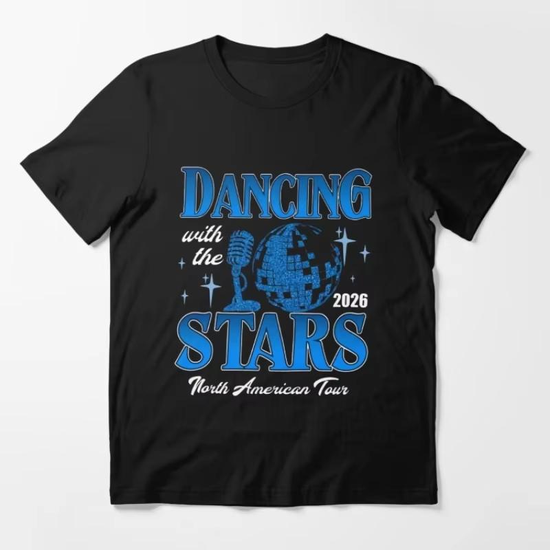 

Dancing With The Stars Tour 2026 unisex cotton shirt Y2k summer New ONeck Short Sleeve hip hop oversized Mens Tshirt fan gifts S