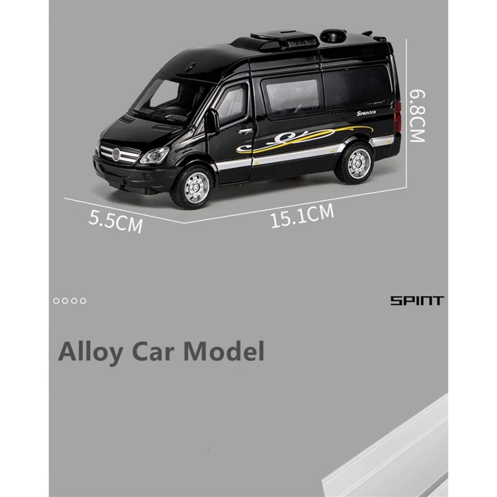 1/32 BENZ MB Sprinter MPV Van Spint RV Alloy Car Model Diecasts Metal Toy Car Simulation Sound and Light Kids Toy Collectibles Gifts