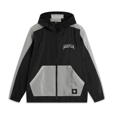 Comfortable Casual Minimalist Color-Block Zip-Up Loose Letter Windbreaker Men Outerwear AFDU643-2