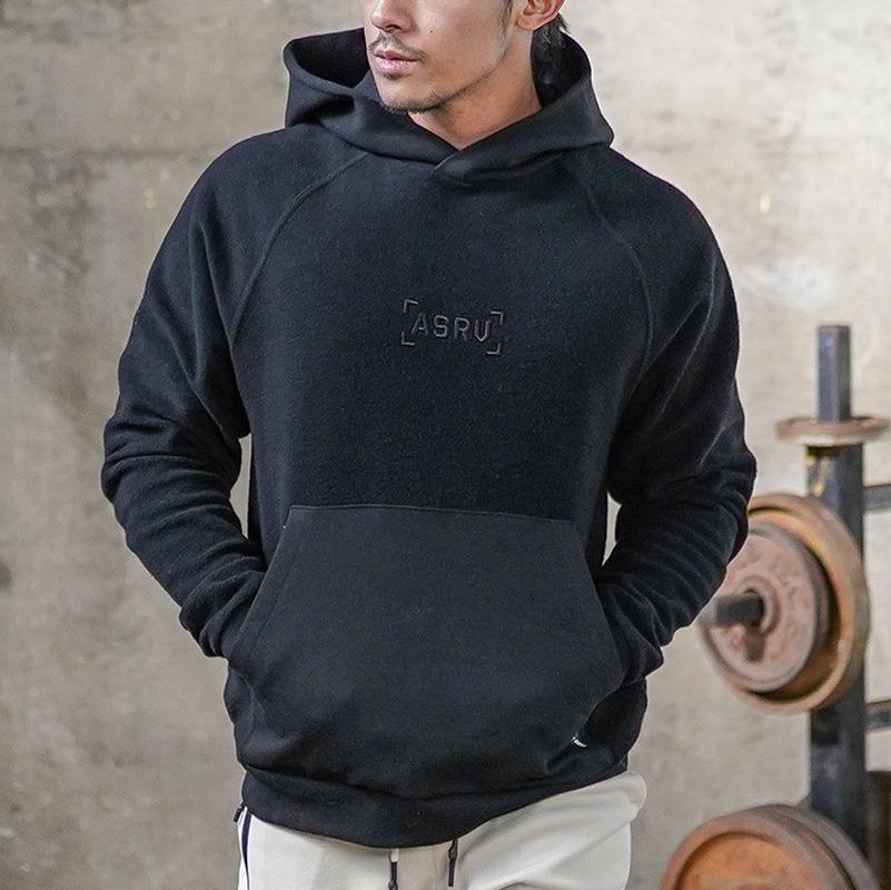 Autumn and Winter New Solid Color Fleece Sweater Men's Tide Brand Large Size Pullover Hoodie Outdoor Warm Top Trendy