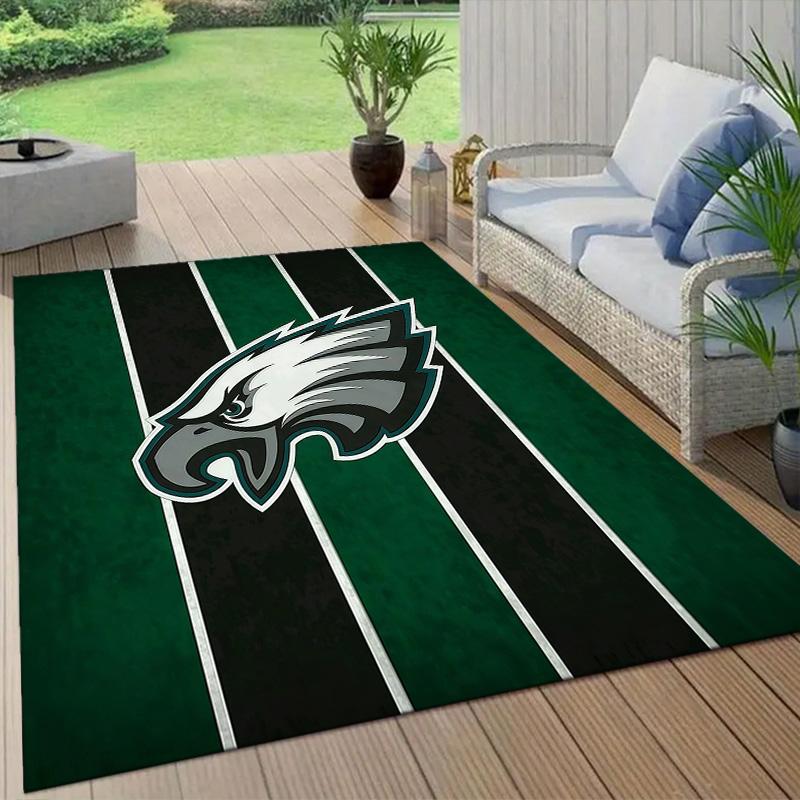 Philadelphia Eagles2 Flannel Pattern Square Carpet,Area Rug,Carpet Rug for Living Room Bedroom Sofa Playroom Decor,Non-slip Floor Mat