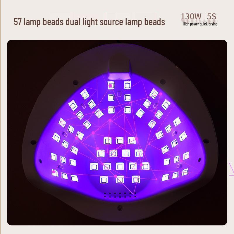 130W High-Power Nail Lamp with 5-Second Fast Dry and 57 LEDs