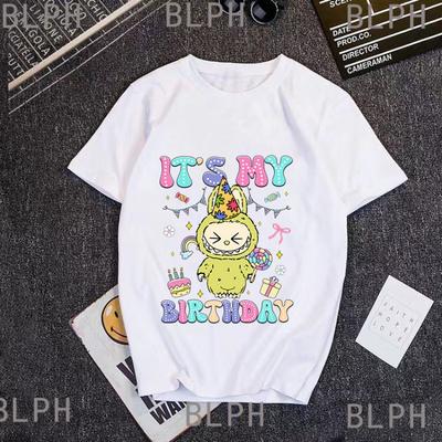 Summer New Labu Cotton Parent-child T-shirt For Men And Girls, Children's Shirt, Short-sleeved, Breathable And Sweat-absorbing