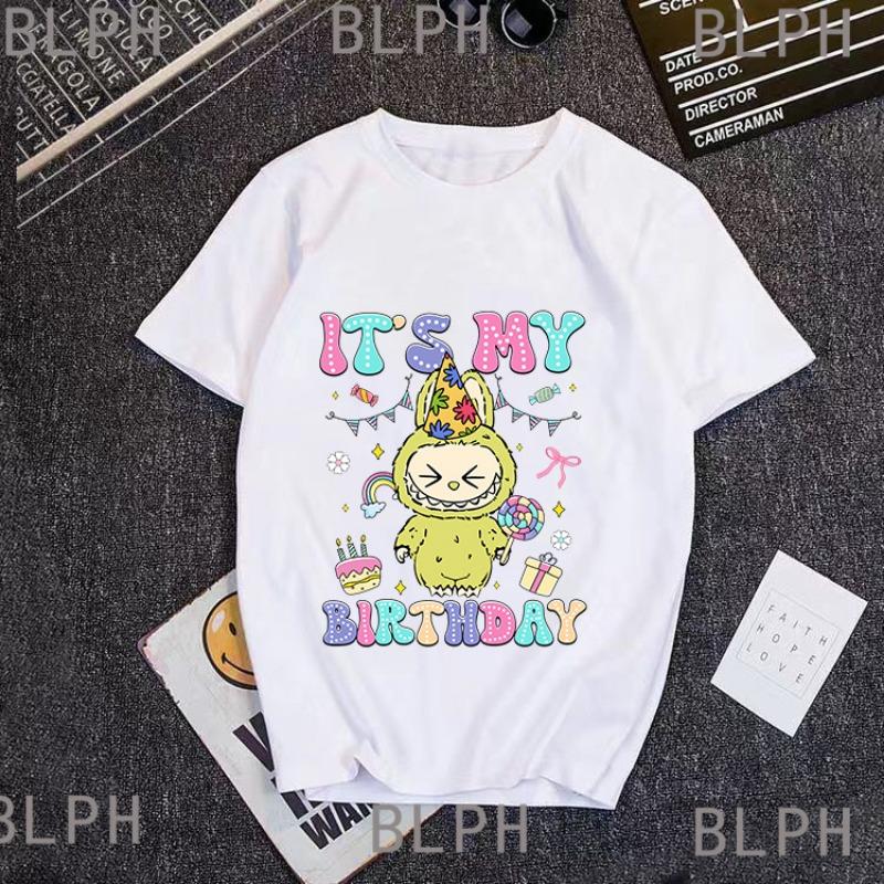 

Summer New Labu Cotton Parent-child T-shirt For Men And Girls, Children s Shirt, Short-sleeved, Breathable And Sweat-absorbing 110