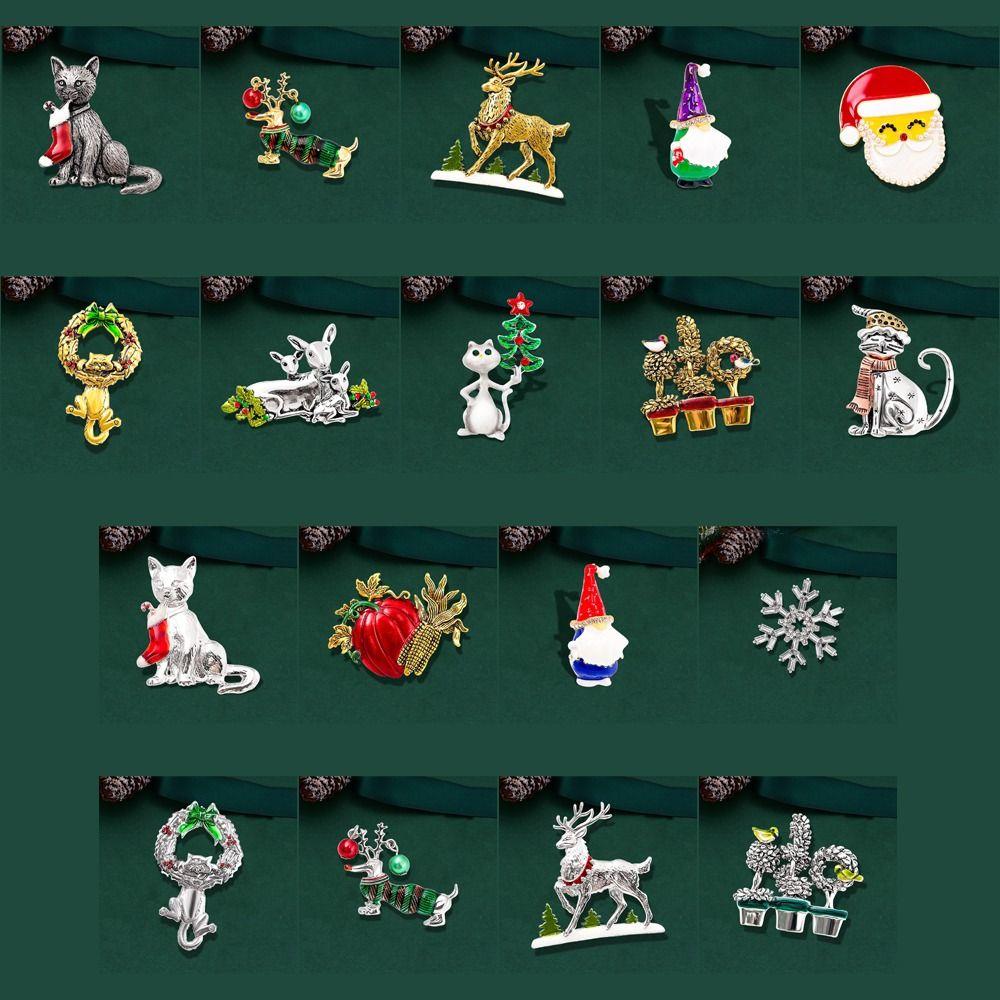 Mistletoe Wreath Christmas Elk Breastpin Snowflake Merry Christmas Decor  Xmas