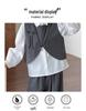 2026 Girls' Spring Academy Style Three-Piece Outfit: Bow Vest, Shirt & Suit